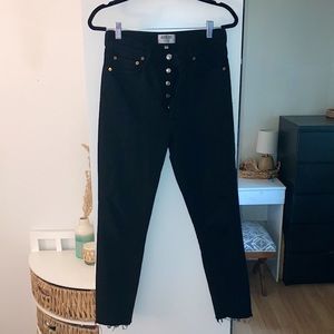 Agolde Riley High Rise Straight Black Jeans 27